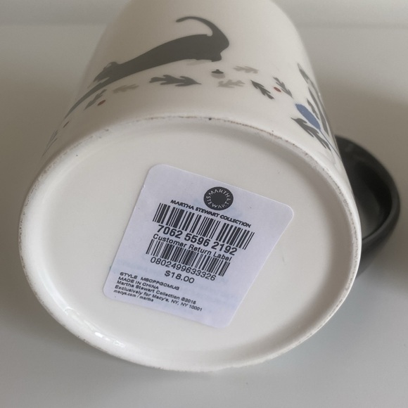 Martha Stewart Collection Winter Holiday Mugs Set of 2 Macy’s 2015 Cat Owl - Picture 11 of 12